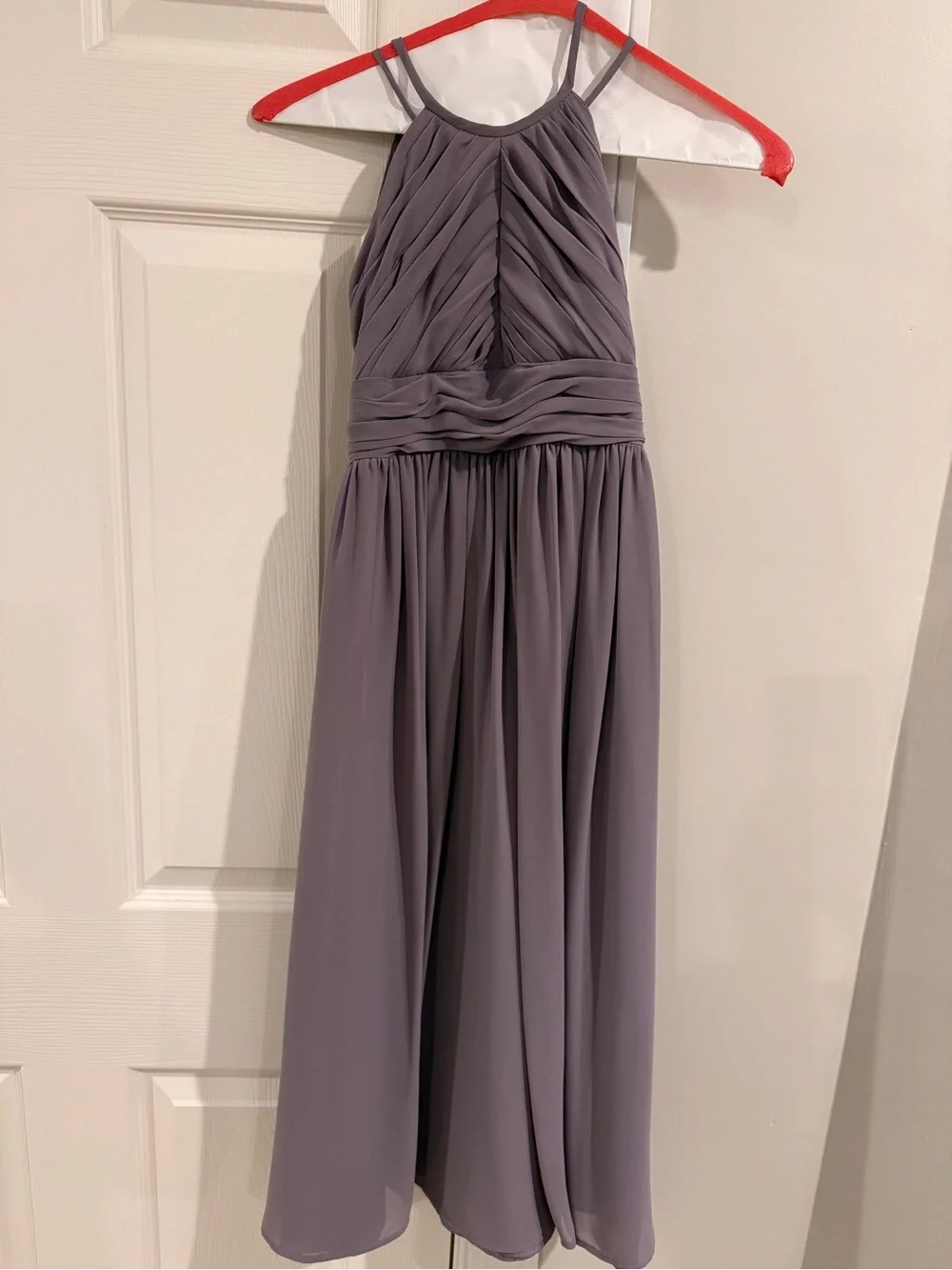 Girls Lavender Halter Chiffon Dress